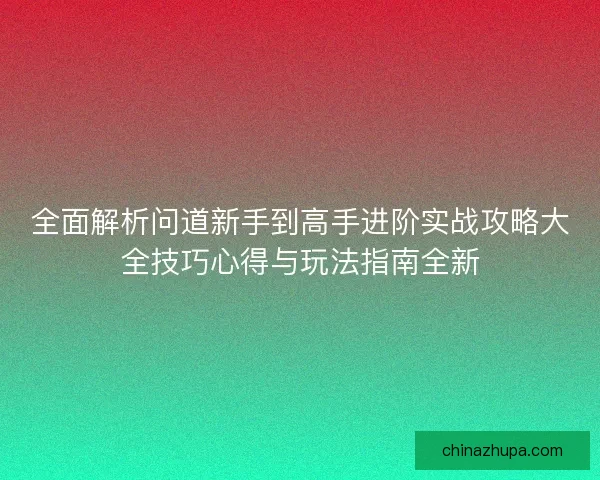 全面解析问道新手到高手进阶实战攻略大全技巧心得与玩法指南全新